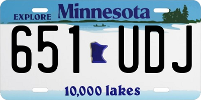 MN license plate 651UDJ