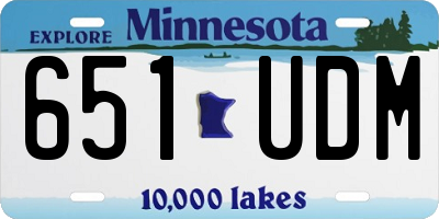 MN license plate 651UDM