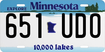 MN license plate 651UDO