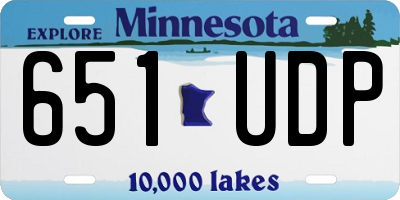 MN license plate 651UDP