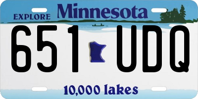 MN license plate 651UDQ