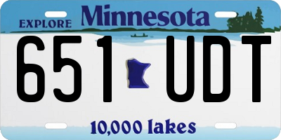 MN license plate 651UDT