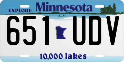 MN license plate 651UDV