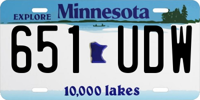 MN license plate 651UDW