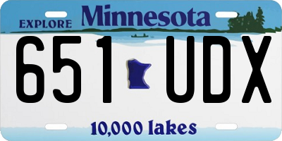 MN license plate 651UDX