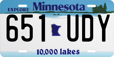 MN license plate 651UDY