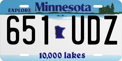 MN license plate 651UDZ