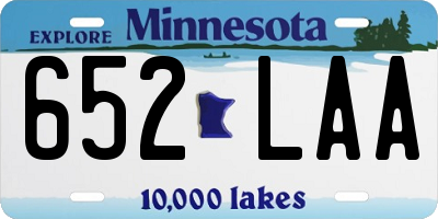 MN license plate 652LAA