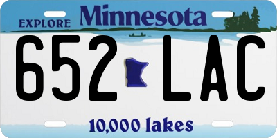 MN license plate 652LAC