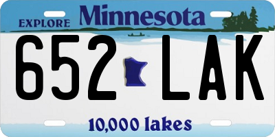 MN license plate 652LAK