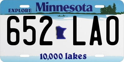 MN license plate 652LAO