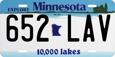 MN license plate 652LAV