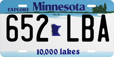 MN license plate 652LBA