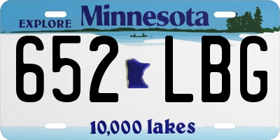 MN license plate 652LBG