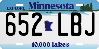 MN license plate 652LBJ