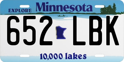 MN license plate 652LBK