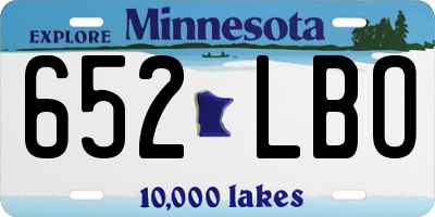MN license plate 652LBO
