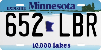 MN license plate 652LBR