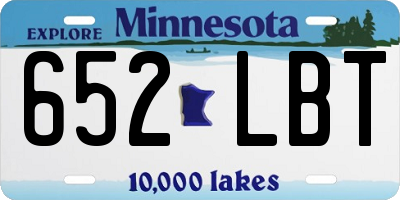 MN license plate 652LBT