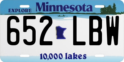 MN license plate 652LBW