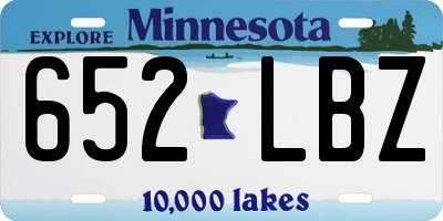 MN license plate 652LBZ
