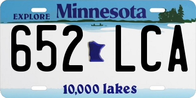 MN license plate 652LCA