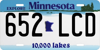 MN license plate 652LCD