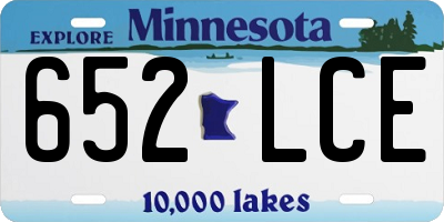 MN license plate 652LCE