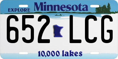 MN license plate 652LCG