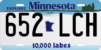 MN license plate 652LCH