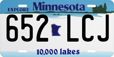 MN license plate 652LCJ