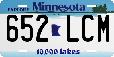 MN license plate 652LCM