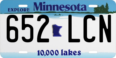 MN license plate 652LCN