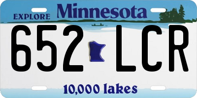 MN license plate 652LCR