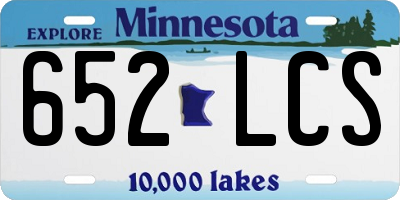 MN license plate 652LCS