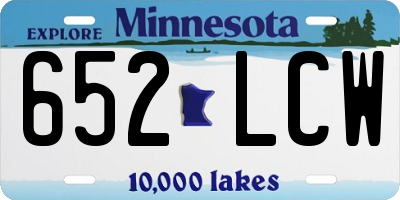 MN license plate 652LCW