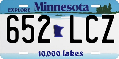 MN license plate 652LCZ