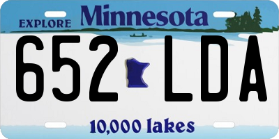 MN license plate 652LDA