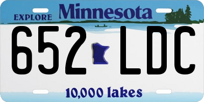 MN license plate 652LDC