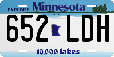 MN license plate 652LDH
