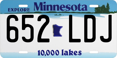 MN license plate 652LDJ