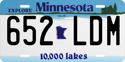 MN license plate 652LDM