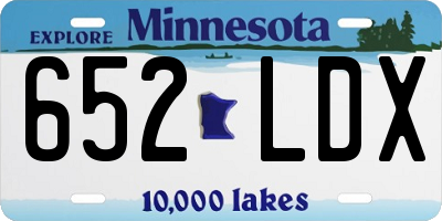 MN license plate 652LDX