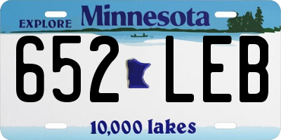 MN license plate 652LEB