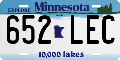 MN license plate 652LEC
