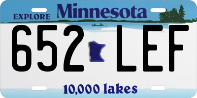 MN license plate 652LEF