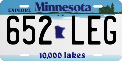 MN license plate 652LEG