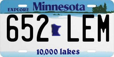 MN license plate 652LEM