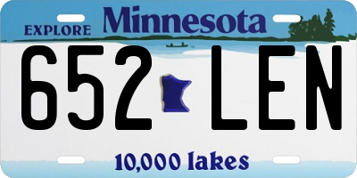 MN license plate 652LEN