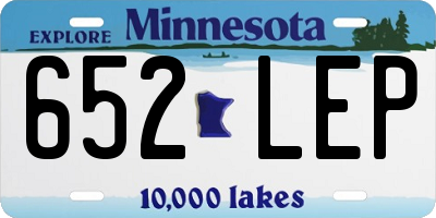 MN license plate 652LEP
